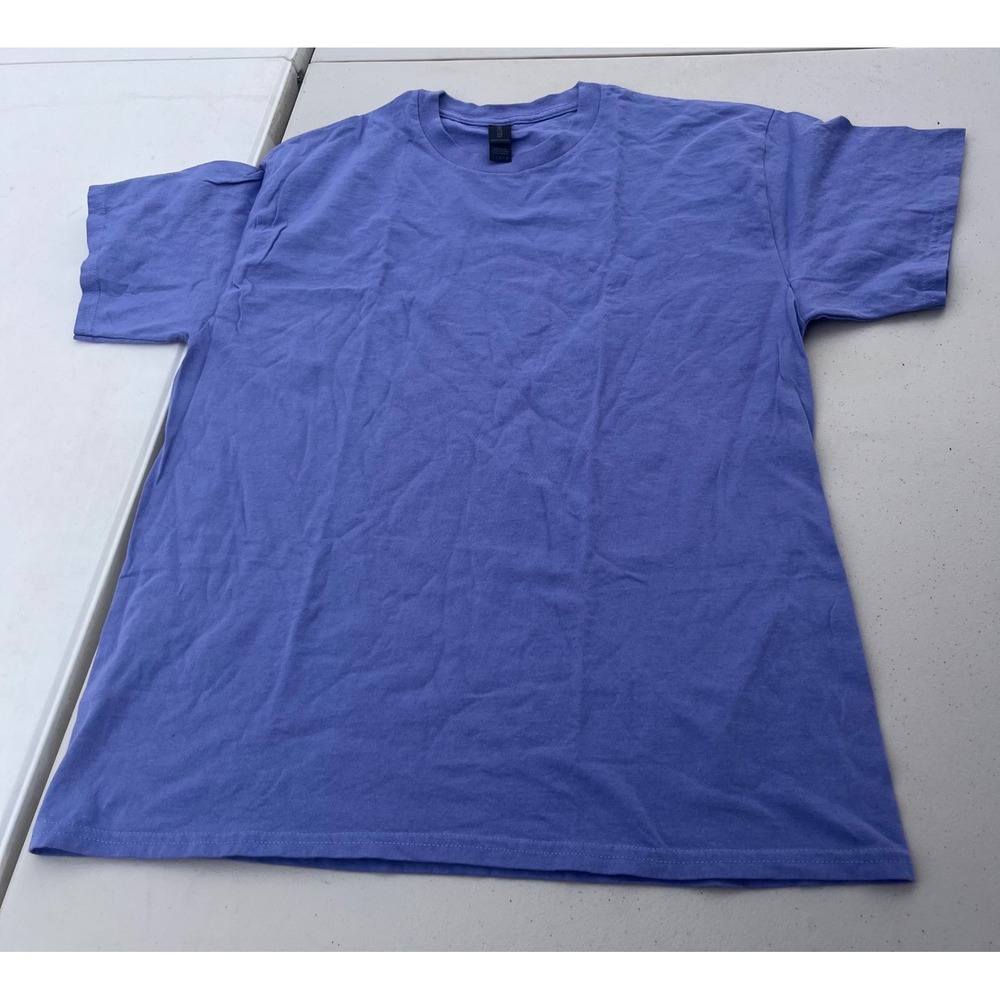 Gildan Heavy Cotton Mens T-Shirt Large Periwinkle Blue Short Sleeve Crewneck Tee
